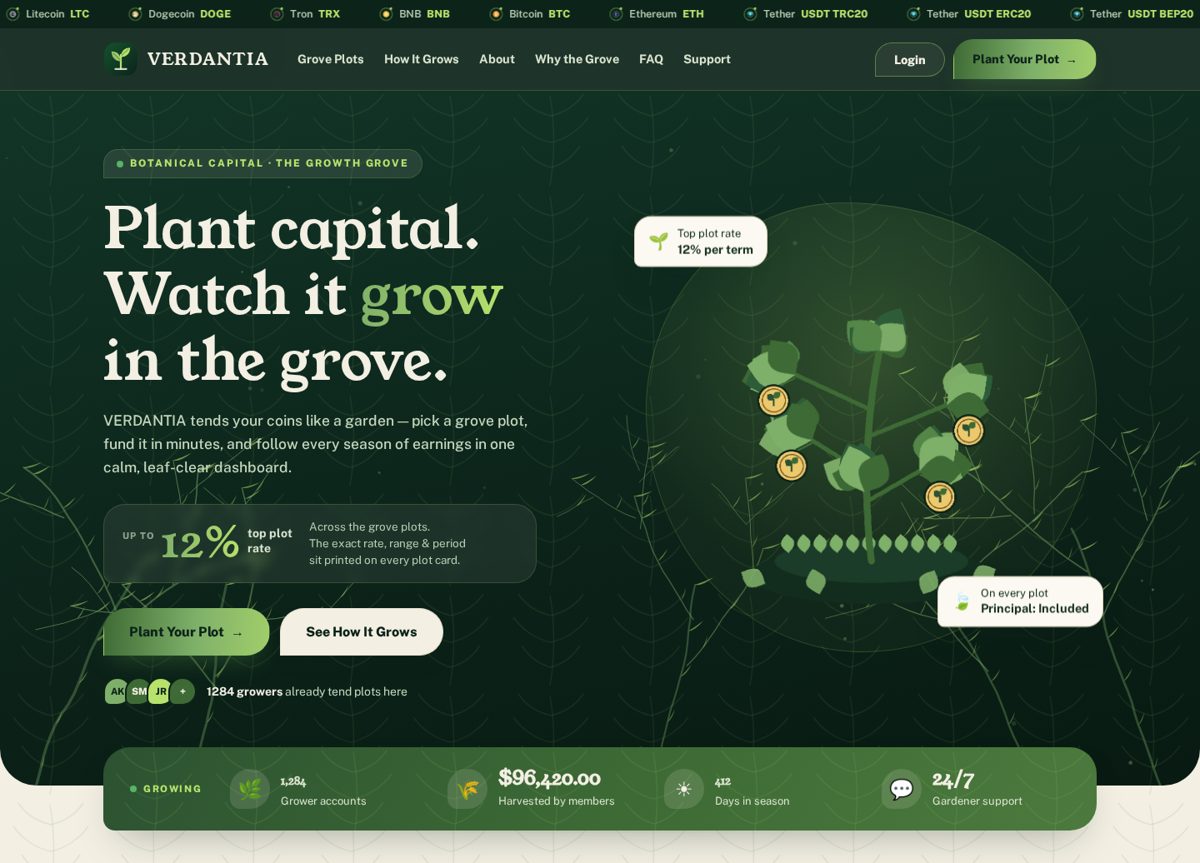 VERDANTIA — HYIP Template Pack