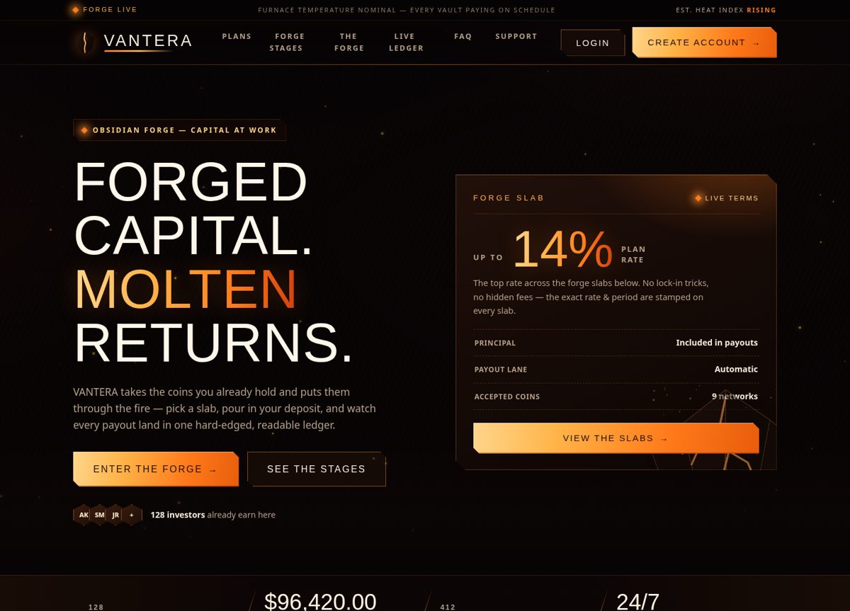 VANTERA — HYIP Template Pack