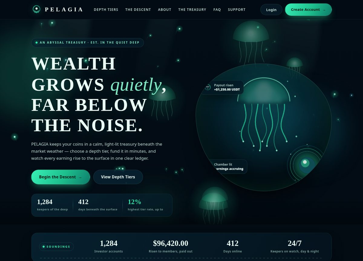 PELAGIA — HYIP Template Pack